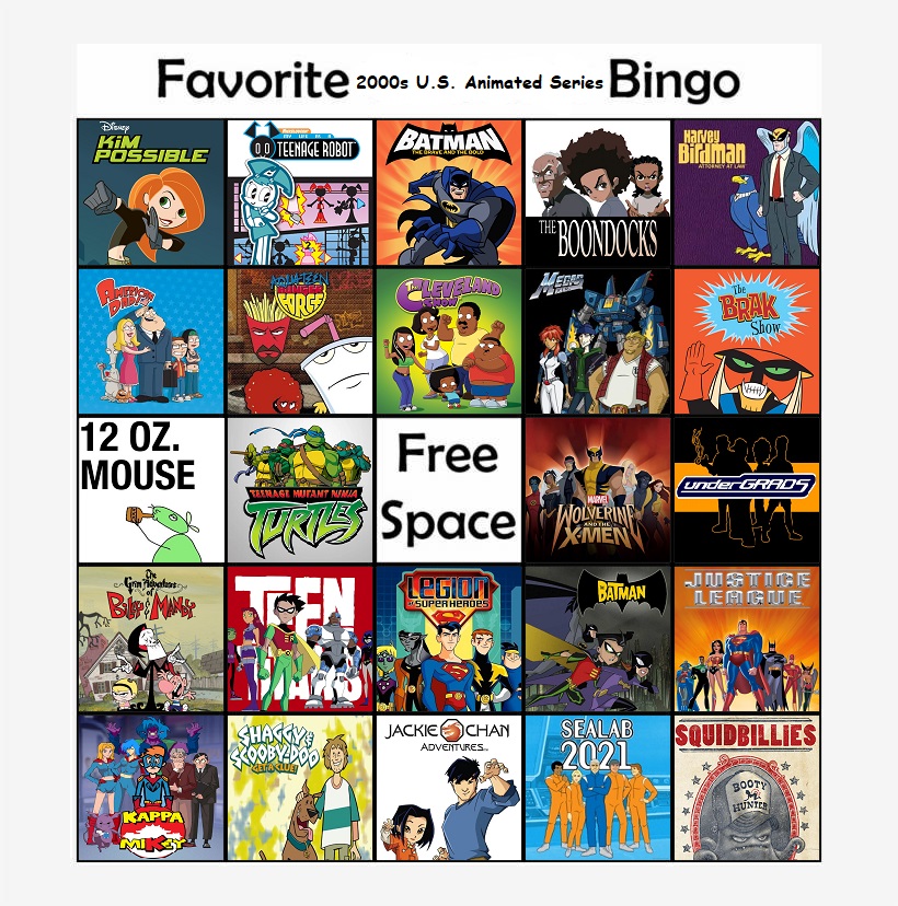 beavers2010's Favorite 2000s U.S. Animated Bingo by beavers2010 on ...