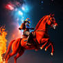 Horse, Leopard on Fire in Red Planet (3)