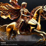 Roman Soldier Golden Horse Statue Sculpture (13)