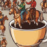 Tea Cup Art Man Woman Horse Wildness (16)