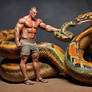 Man beast snake python wrestler body builder 9