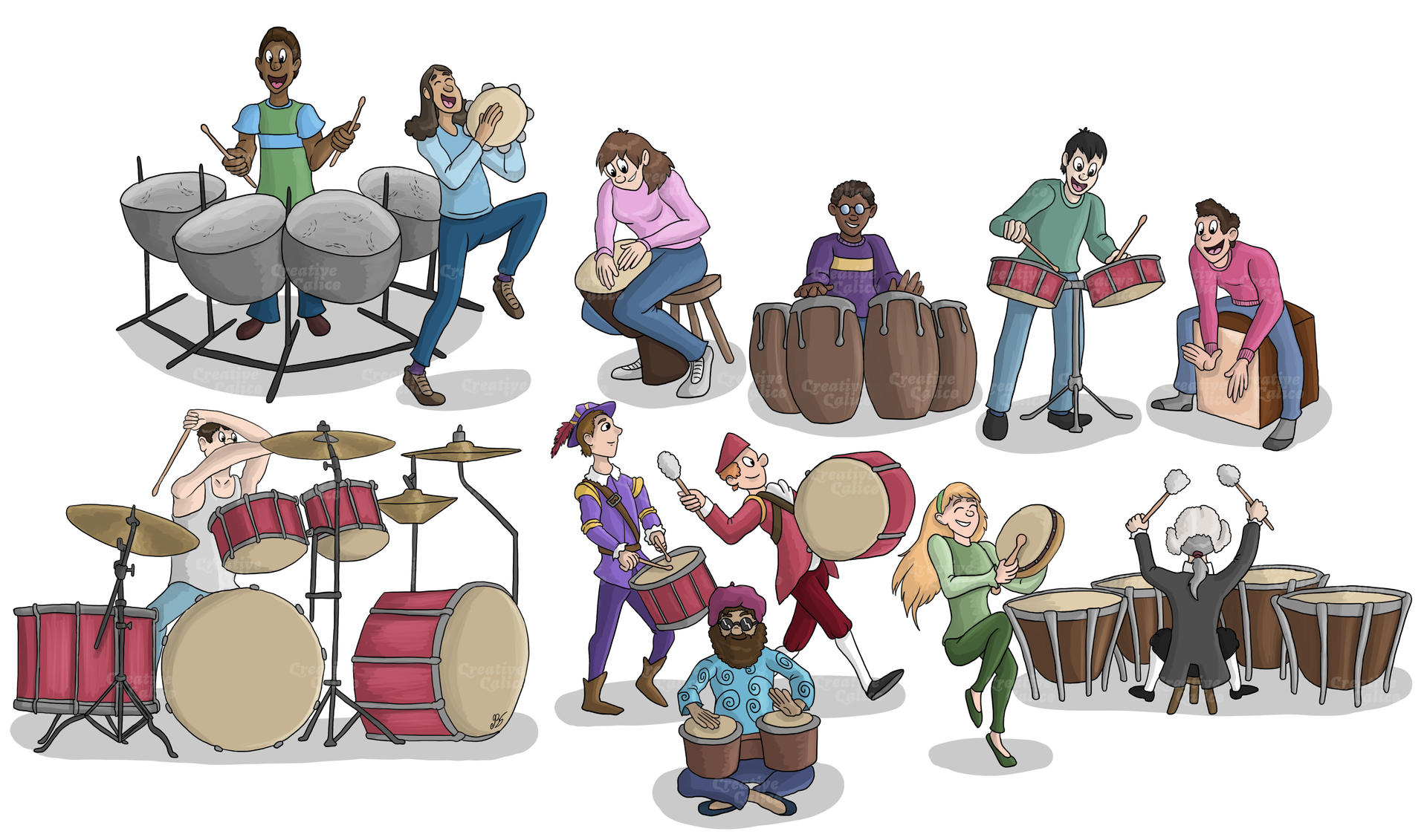 12 Days of Christmas - Twelve Drummers Drumming by Creative-Calico on DeviantArt