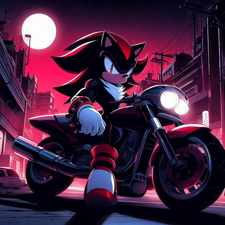 Shadow on a motorcycle 2 by RoboFoxBox on DeviantArt