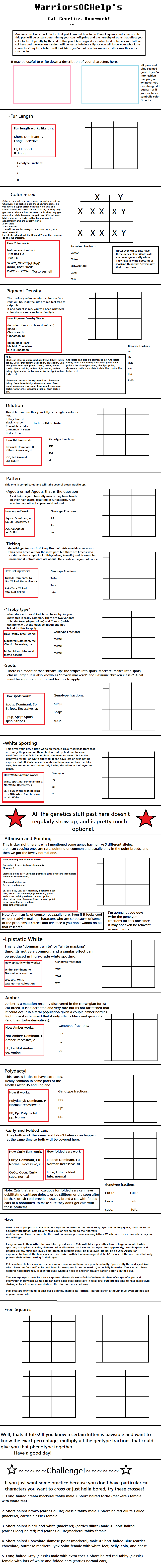 Cat genetics guide part 2