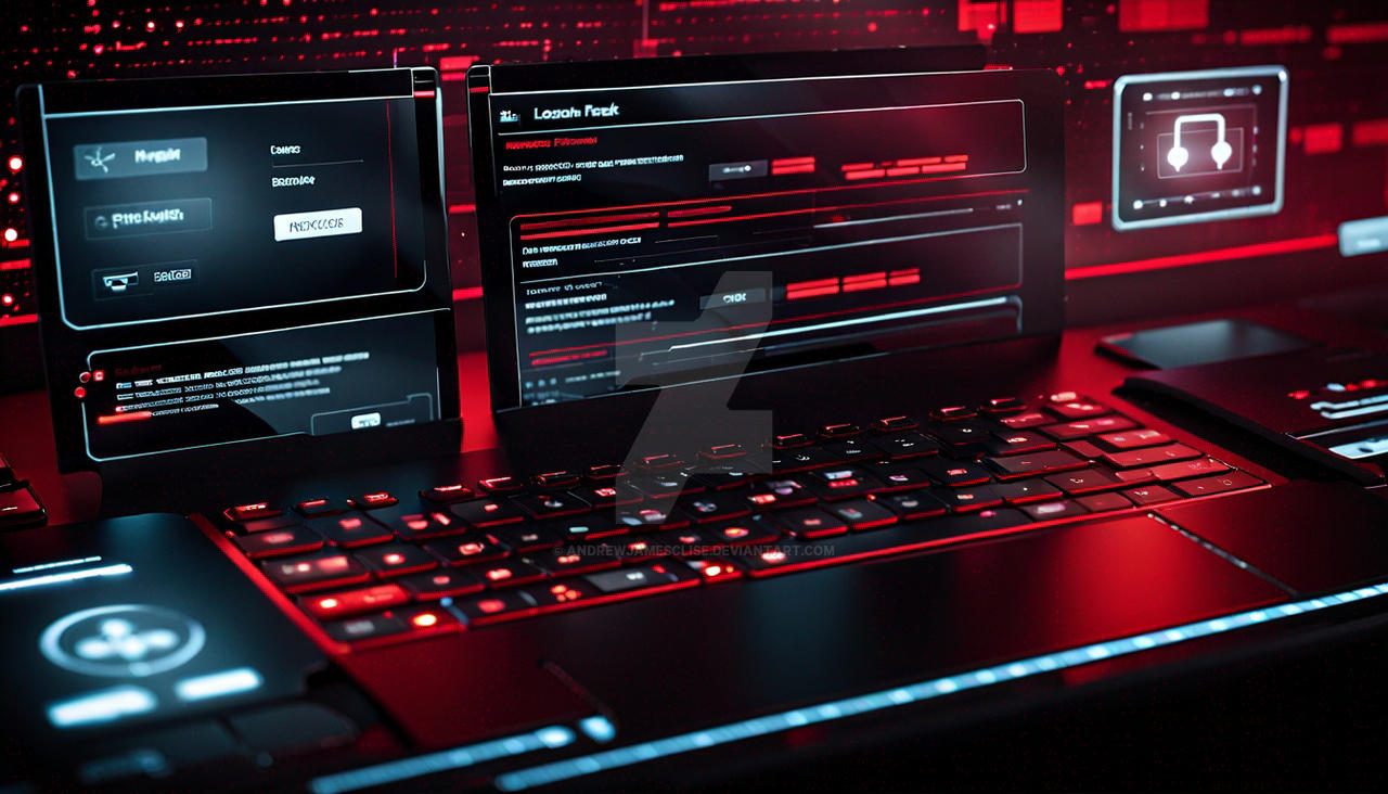 A highly detailed tech hacker user interface backg by Andrewjamesclise ...