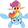 Vector Rainbow Dash and scootaloo happy by Kyss.S