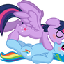 Vector Twilight Sparkle and Rainbow Dash kiss