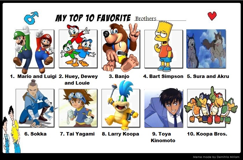 My Top 10 Brohters