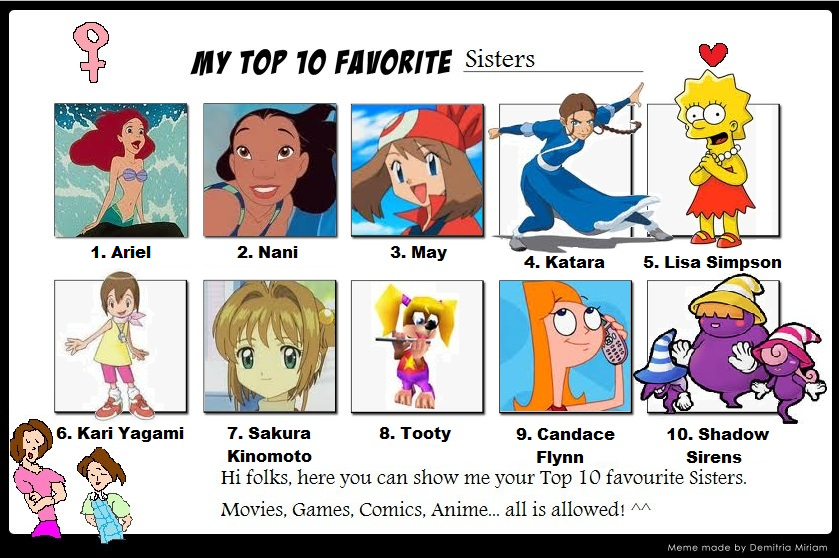 My Top 10 Sisters