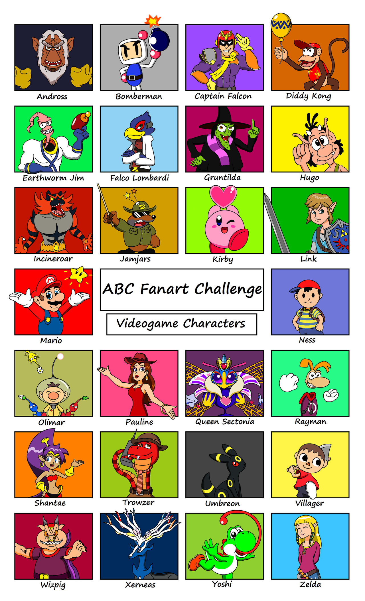 My ABC fanart challenge by DarkDiddyKong on DeviantArt