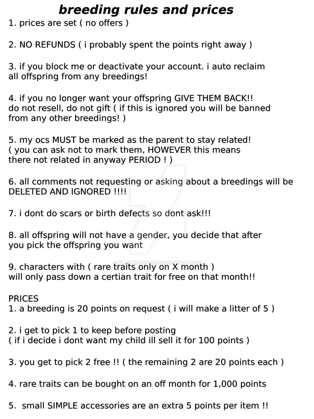 Breeding Rights Chart updated breeding rules and prices ! by BlackWolf4488 on DeviantArt