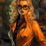 Gorgeous Blonde Cartoon Scientist Wearing Glasses!