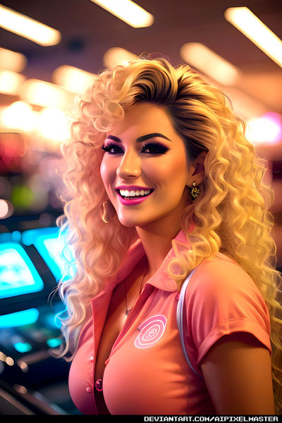 Sexy Blonde 80s Pinup Babe At The Mall By Aipixelmaster On Deviantart 