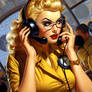 Amazing Painted Blonde 50's Switchboard Operator!