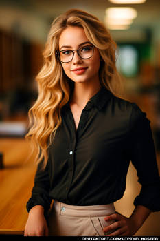 Beautiful Blonde Substitute Teacher With Glasses!