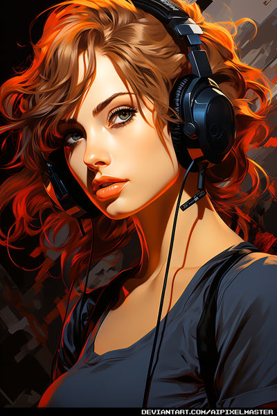 Amazing Retro Headphones Pinup Girl! by aipixelmaster on DeviantArt