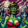 Trippy Psychedelic Horror Zombie Girl!