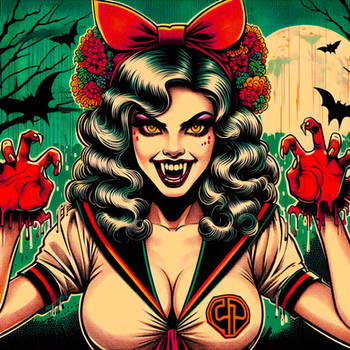 Trippy Psychedelic Bloody Vampire Cheerleader!