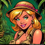 Sexy Cartoon Jungle Adventure Pinup Babe!