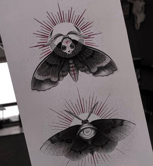 Moth tattoo sketch