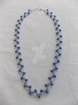 Blue AB crystal and glass pearl necklace 286 by Quested-Creations