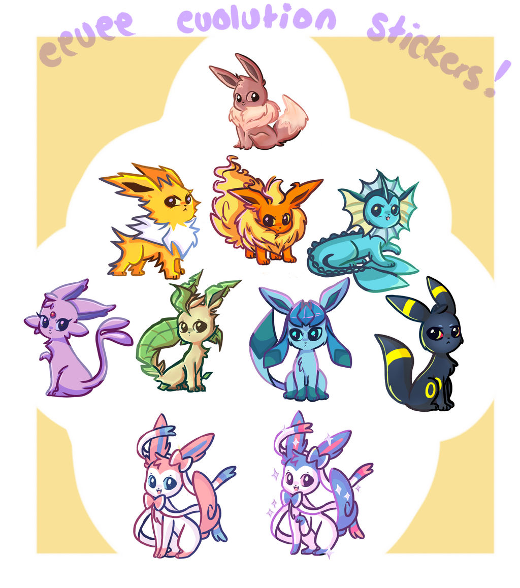 Pokémon Eeveelution Sticker Sheet 