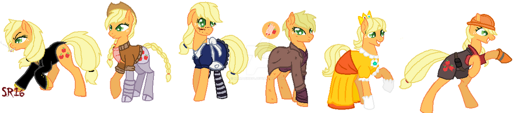 Mlp Aj Restyle AJ as my favorite characters by MamaBird94 on DeviantArt