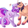 .:Commission:. Color Swirl and Sweet Sunset
