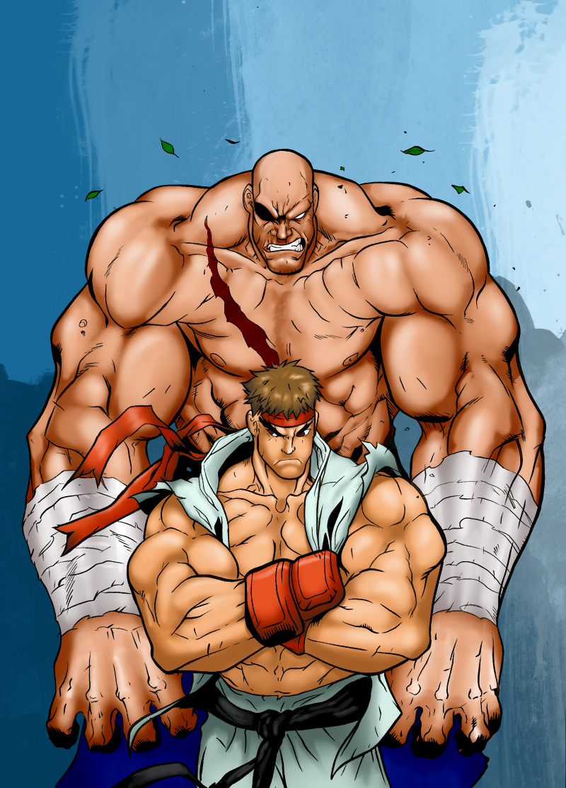 Sagat y Ryu (street fighter II)