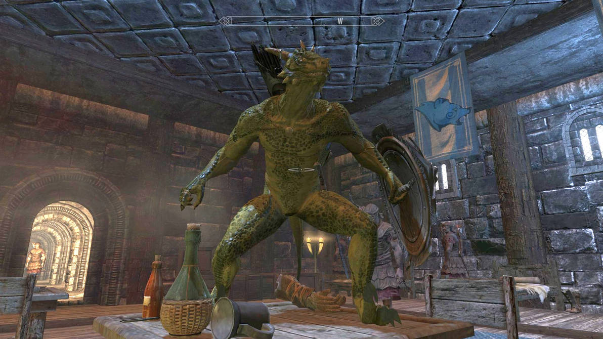 Naked Argonian 1 by GiuseppeDiRosso