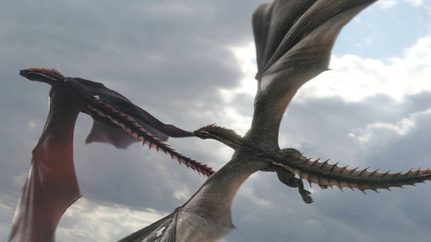 Game of Thrones S8-Drogon Rhaegal 3