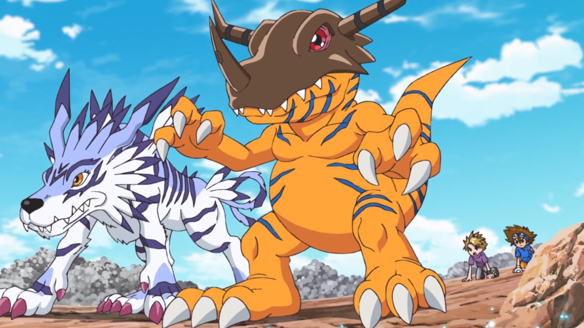 Greymon and Garurumon chillin