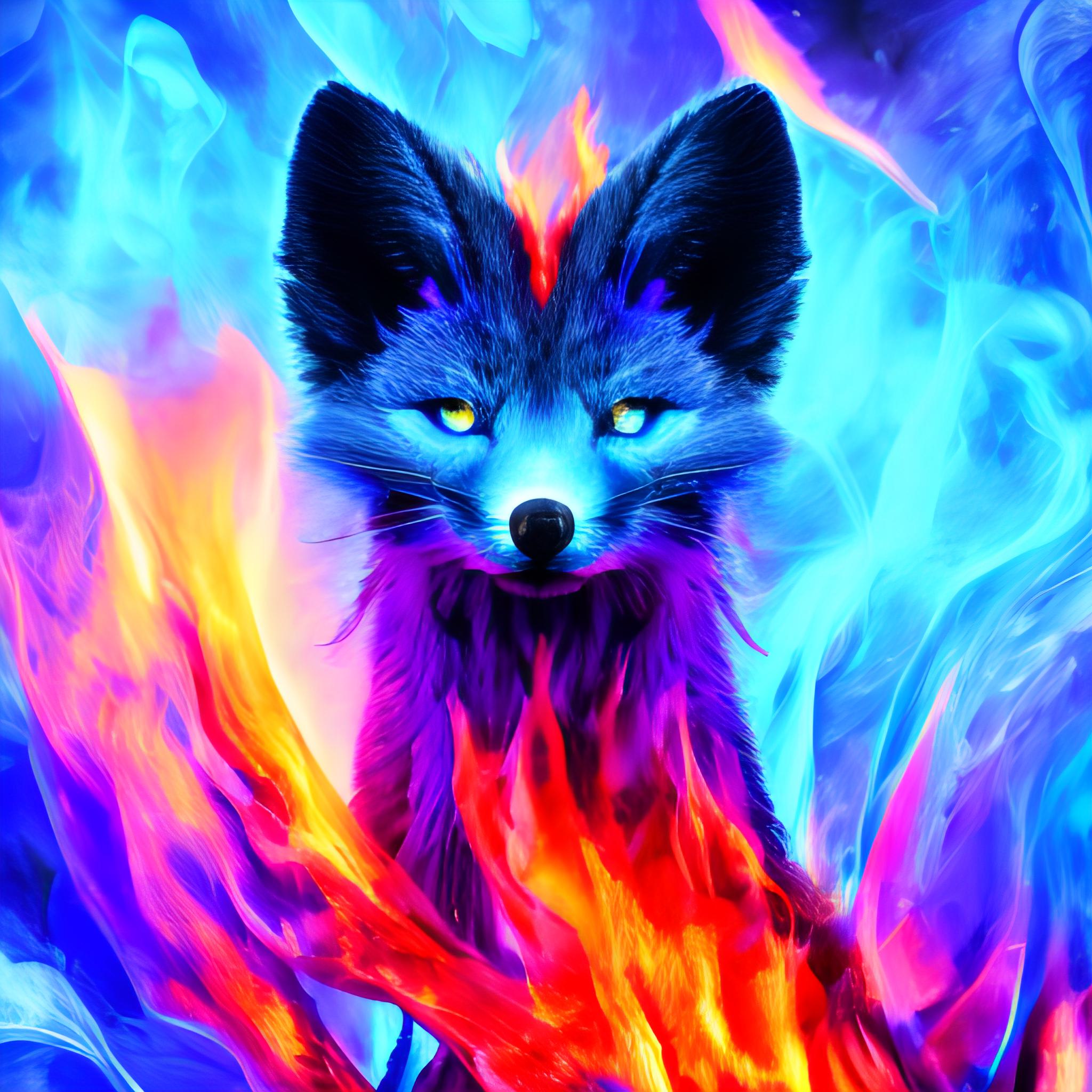 blue flame fox fire, psychedelic by GiuseppeDiRosso on DeviantArt