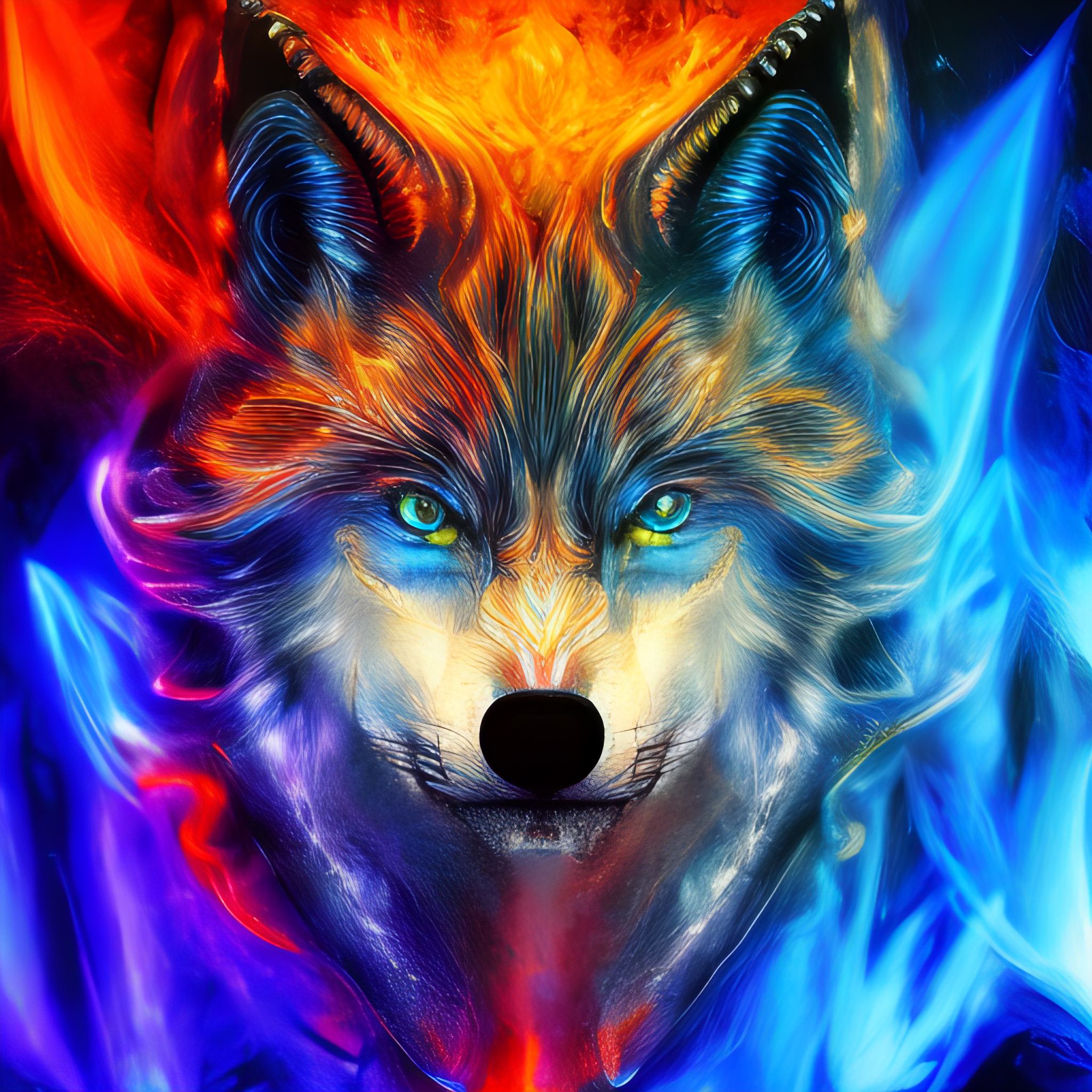 blue flame wolf fire, psychedelic by GiuseppeDiRosso on DeviantArt