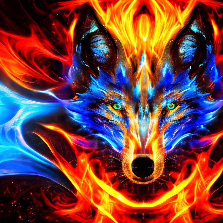 blue flame wolf fire, psychedelic by GiuseppeDiRosso on DeviantArt