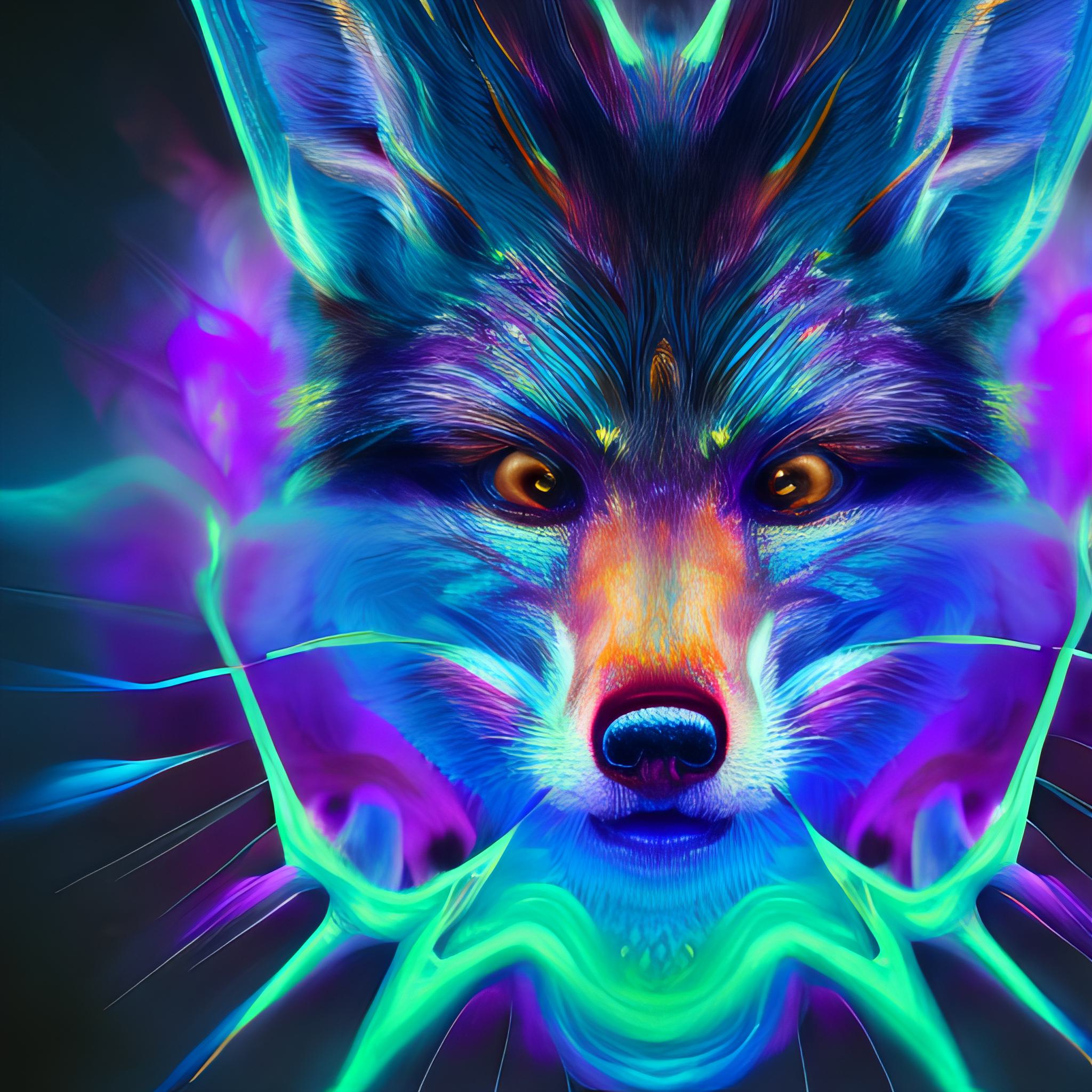 purple blue flame fox fire, psychedelic by GiuseppeDiRosso on DeviantArt
