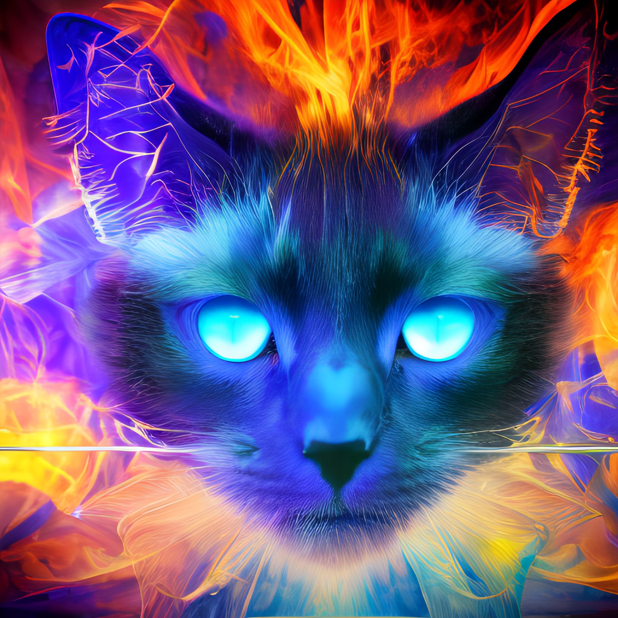 Fire Cat Abstract blue flame black cat fire, psychedelic by GiuseppeDiRosso on DeviantArt