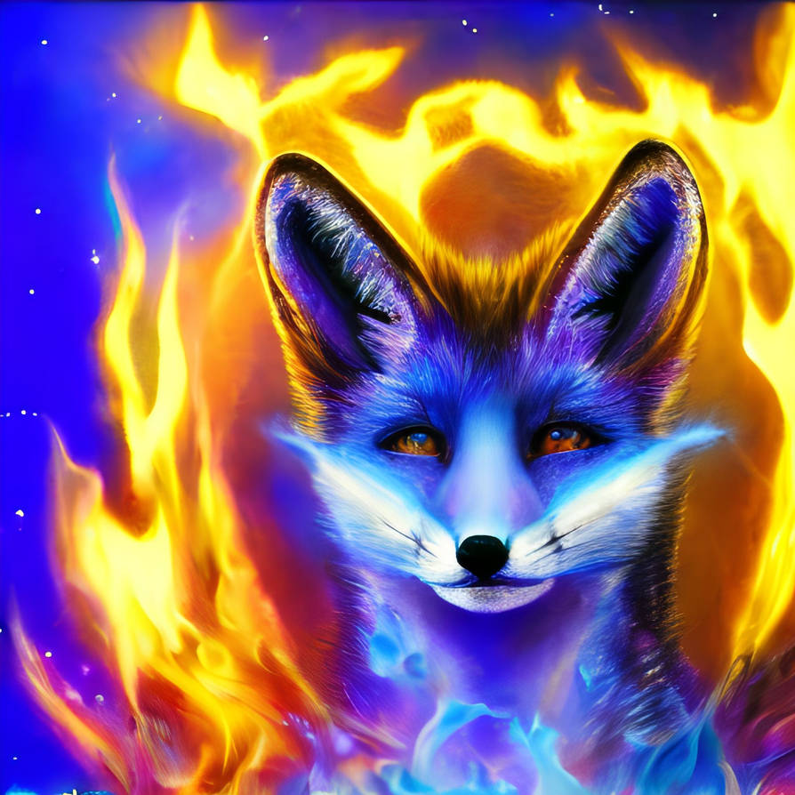 purple blue flame anthropomorphic fox fire by GiuseppeDiRosso on DeviantArt