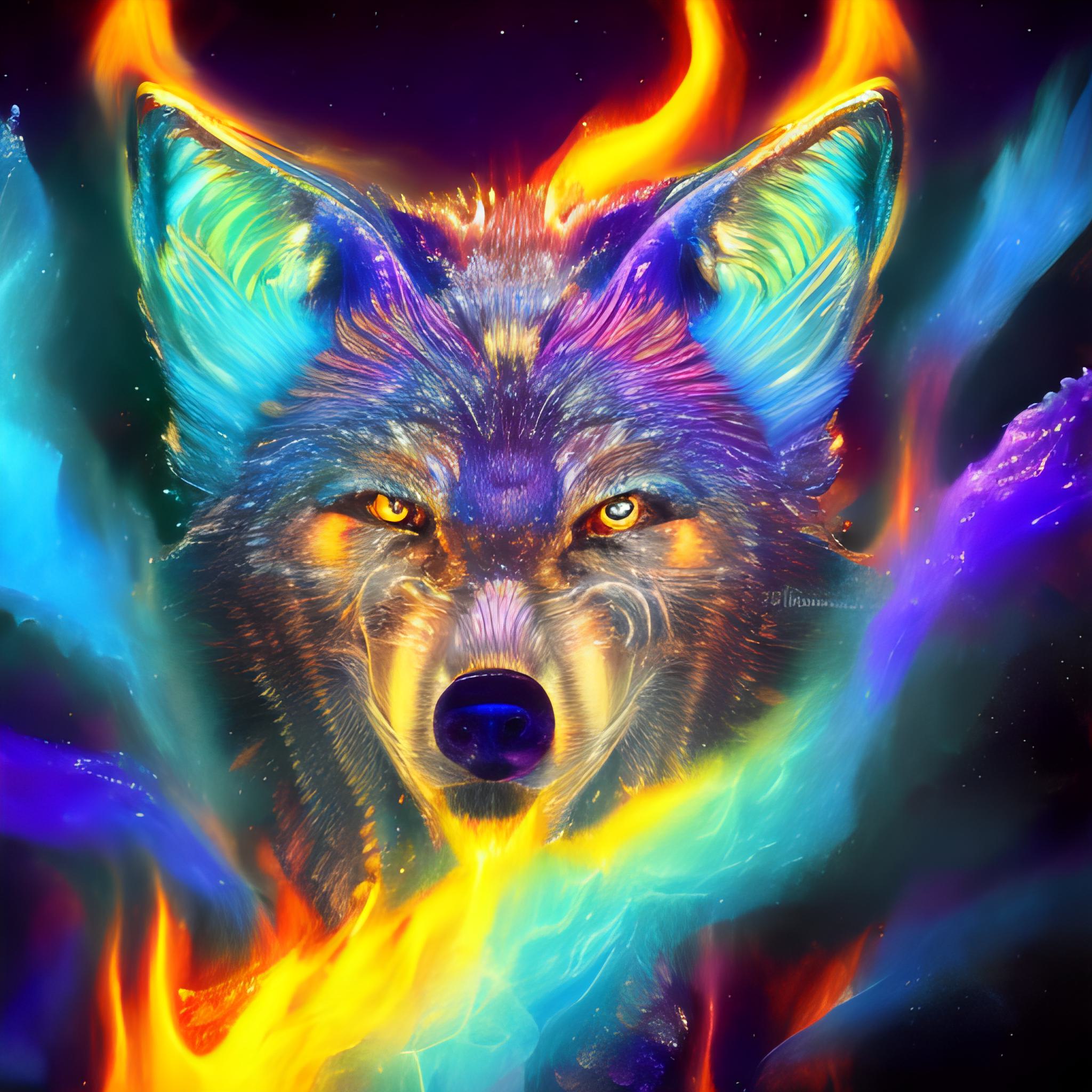 purple blue flame anthropomorphic wolf fire by GiuseppeDiRosso on ...