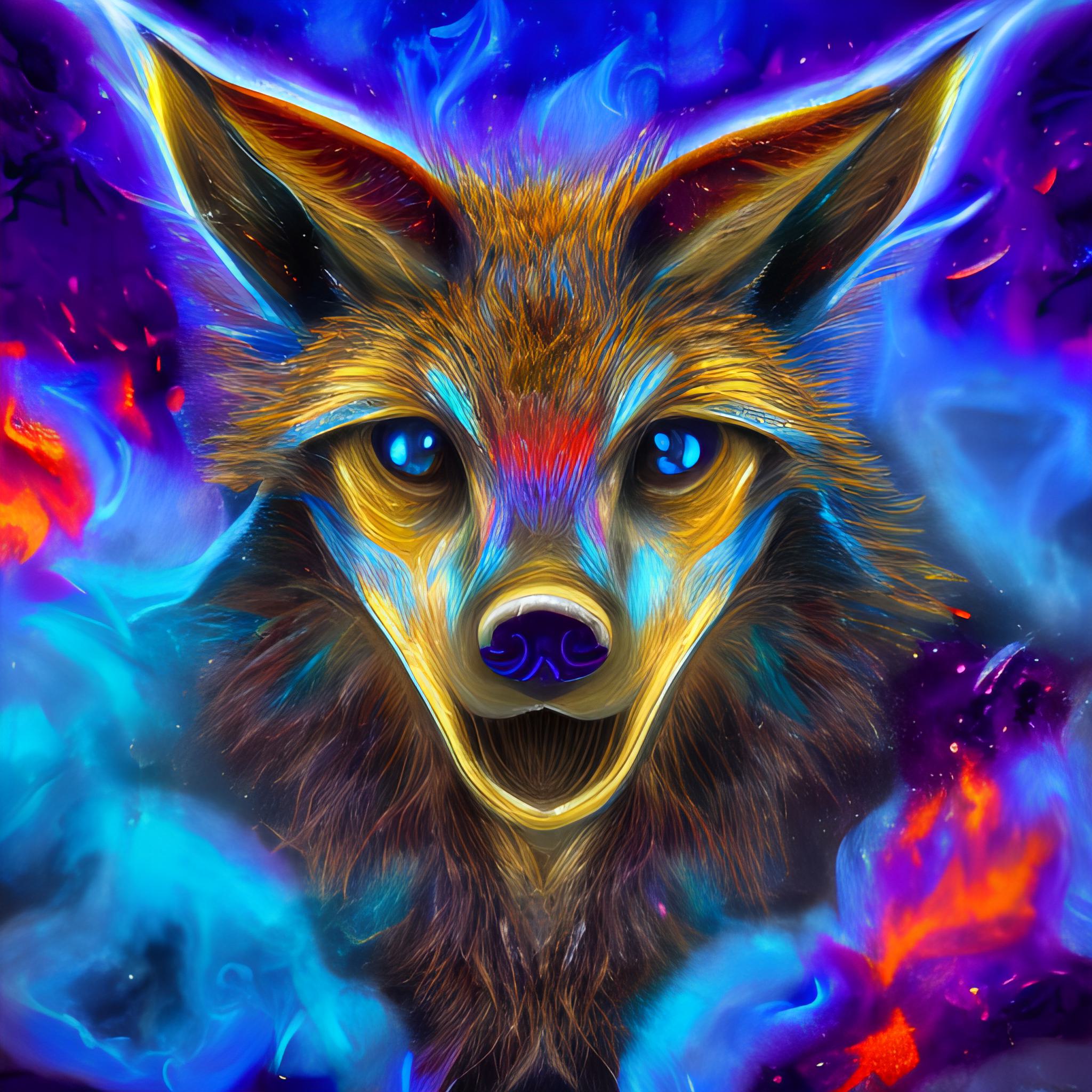 purple blue flame anthropomorphic coyote fire by GiuseppeDiRosso on ...