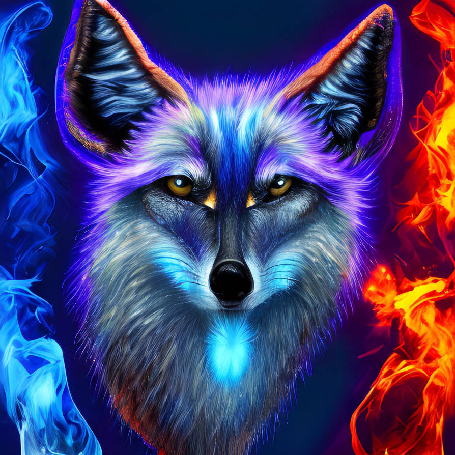 purple blue flame anthropomorphic coyote fire by GiuseppeDiRosso on ...