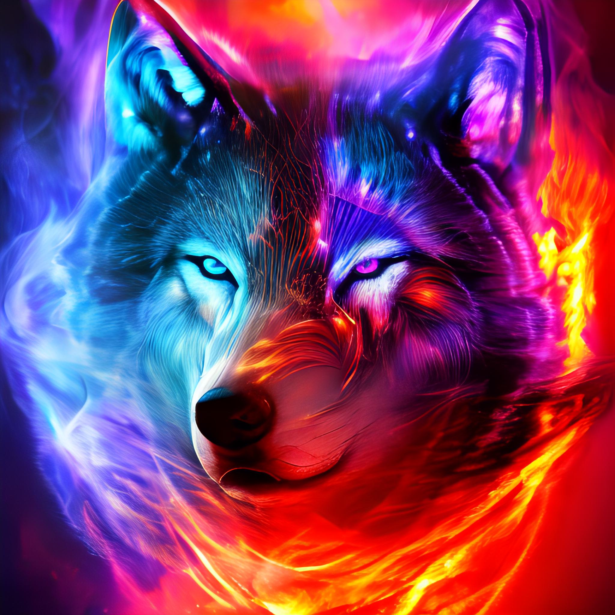 purple blue flame wolf fire, psychedelic by GiuseppeDiRosso on DeviantArt