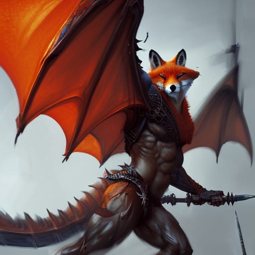 Fox Dragon Deviantart anthropomorphic red fox warrior with dragon wings by GiuseppeDiRosso on ...