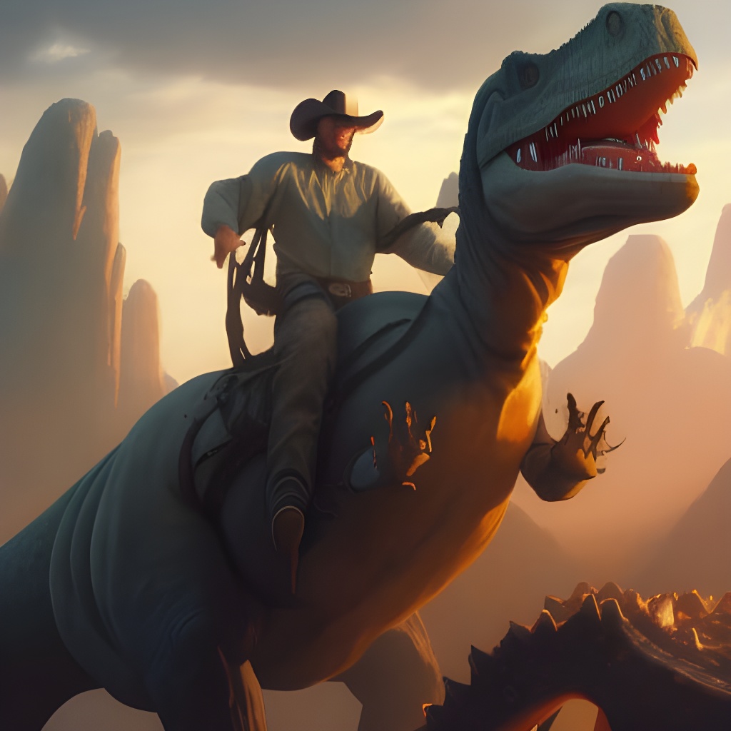 Cowboy Riding A Raptor A shot of a cowboy riding a dinosaur by GiuseppeDiRosso on DeviantArt