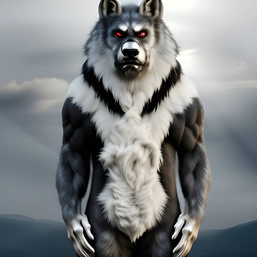 werewolf, silver fur by GiuseppeDiRosso on DeviantArt