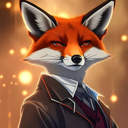 2d cel shaded portrait of fox