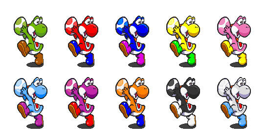Yoshi's Color Palette by NachoNutria on DeviantArt