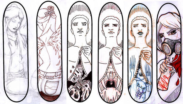 Skateboard Illus. Roughs