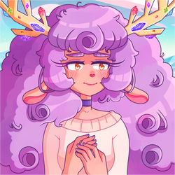 Pretty lady with big purple hair (OC)