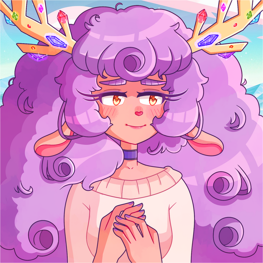 Pretty lady with big purple hair (OC) by MietteHalia on DeviantArt